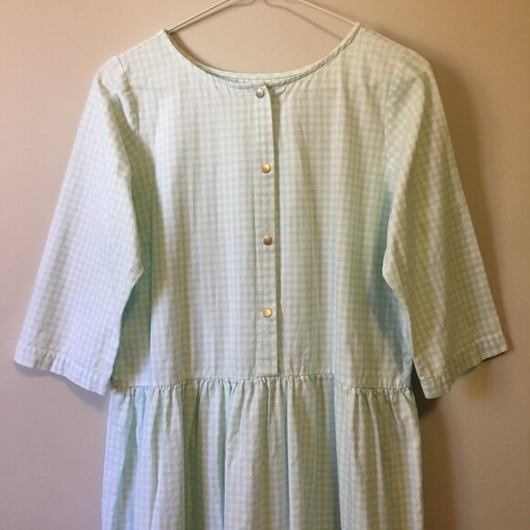 French Quintessence Elgantine Dress in Powder Blue Gingham Cotton - Picture 4 of 16